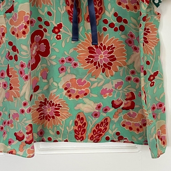 Anthropologie FEI Flores Peasant Top Blouse Mixed Media Silk Floral Embroidery 8 - Picture 3 of 12